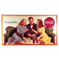 1947 Coca-cola cardboard litho poster