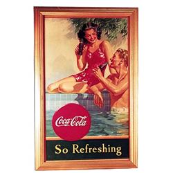 1946 Coca-cola cardboard poster