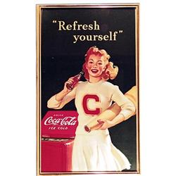 Nr.mint Coca-cola 1940’s crdbrd poster