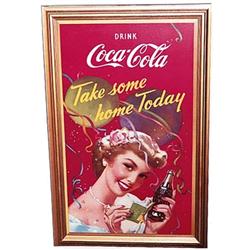 1950 Coca-cola cardboard poster