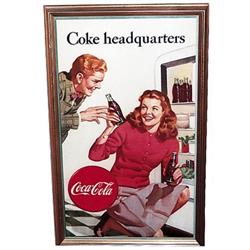 1947 Coca-cola cardboard poster
