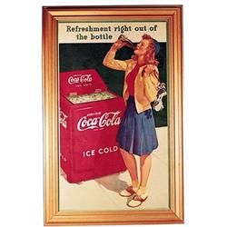1941 Coke cardboard poster