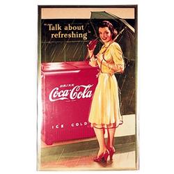 1942 Coca-cola cardboard poster
