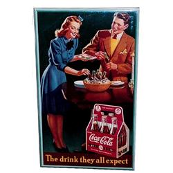 1942 Coca-cola cardboard poster