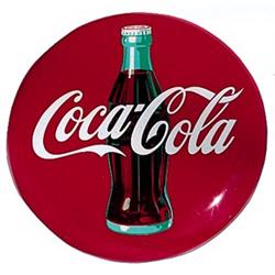 1954 2’ tin Coca-cola mint button sign
