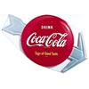 Image 1 : 1950 12” tin Coca-cola buttonarrow sign