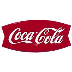 1962 Coca-cola tin die-cut fishtail sig