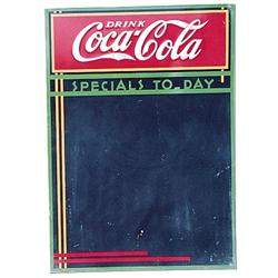 1930’s Coca-cola tin menu board sign