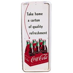 1954 tin Coca-cola 6 pk pilaster sign