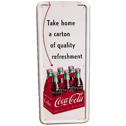 1954 tin Coca-cola 6 pk pilaster sign