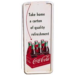 1954 tin Coca-cola 6 pk pilaster sign
