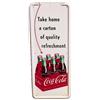 Image 1 : 1954 tin Coca-cola 6 pk pilaster sign