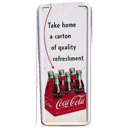1954 tin Coca-cola 6 pk pilaster sign