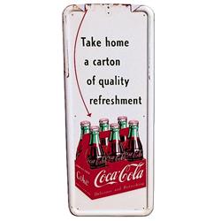 1954 tin Coca-cola 6 pack pilaster sign