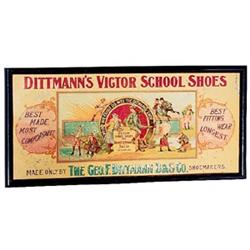 Circa1900 tin Dittmann School Shoe sign