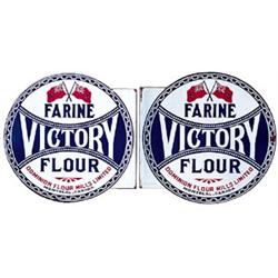 30-40’s Victory Flour porc. flange sign