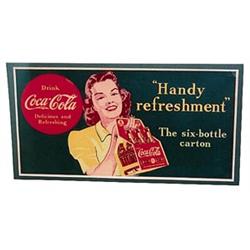 1939-40 Coca-cola crdbrd trolley sign