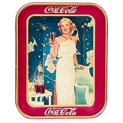 Coca-cola 1935 tin serving tray