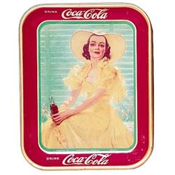 1938 Coca-cola tin serving tray