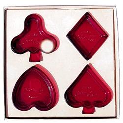 50’sRuby glass ashtray set orig.box btm