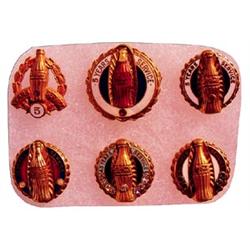 6 enam. Coca-cola gold service pins