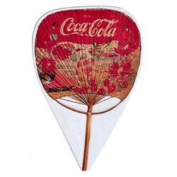 1900-10 Coca-cola Rattan Ricepaper fan