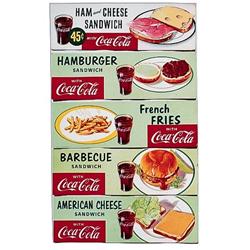 5 1957 Coca-cola cardboard food cards
