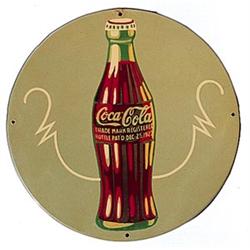 30-40’s Coca-cola porc.rnd bottle sign