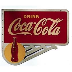 1946 Coca-cola tin die-cut flange sign