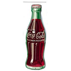 1953 Coca-cola tin die-cut bottle sign