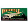 Image 1 : 30’s Invincible Motor Ins. Brit. tin si