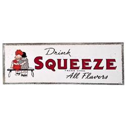 1947 emboss tin Squeeze kick plate sign