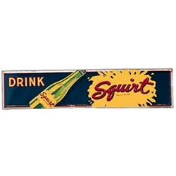 1941 Squirt embossed tin strip sign 