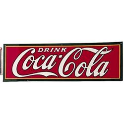 30’s emboss tin Coca-cola strip sign
