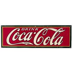30’s embossed tin Coca-cola strip sign