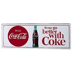 1963 Coca-cola tin kick plate sign