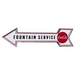 90’s Coca-cola fount. serv. tin sign
