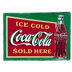 1930’s Coca-cola embossed tin sign