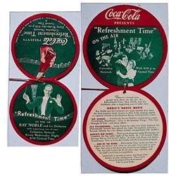 Coca-cola light cardboard fan pull sign