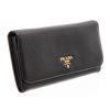 Image 3 : Prada Black Pebbled Leather Flap Wallet