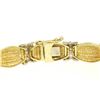 Image 7 : 14K Two Tone Gold 1.35 ctw Round Diamond Textured X O Oval Link Tennis Bracelet