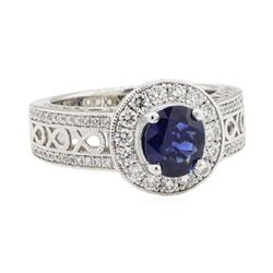 1.89 ctw Sapphire and Diamond Ring - Platinum