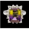 Image 2 : 4.48 ctw Ametrine and Diamond Ring - 14KT White Gold