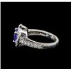 Image 3 : 14KT White Gold 1.23 ctw Tanzanite and Diamond Ring