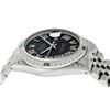Image 3 : Rolex Mens Stainless Steel Black Roman Diamond & Emerald Datejust Wristwatch Wit