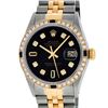 Image 1 : Rolex Mens 2 Tone 14K Black Diamond & Sapphire 36MM Datejust Wristwatch