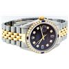 Image 2 : Rolex Mens 2 Tone 14K Brown Diamond & Sapphire 36MM Datejust Wristwatch