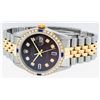 Image 3 : Rolex Mens 2 Tone 14K Brown Diamond & Sapphire 36MM Datejust Wristwatch