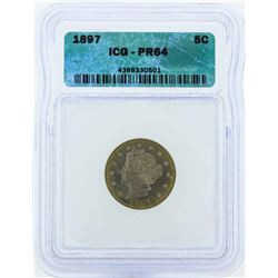 1897 Liberty V Proof Nickel Coin ICG PR64