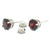 Image 3 : 14k White Gold 3.28 ctw Round Garnet  Simple 7.06mm Stud Earrings